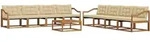Outdoor-sofagarnitur Mit Kissen 9 Pcs Natur Und Beige Vidaxl