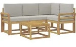 Outdoor-sofagarnitur 5 Pcs Wei&szlig; Und Hellgrau 59 X 59 X 37 Cm Vidaxl