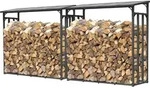 Quick-star - 2 St&uuml;ck Metall Kaminholzregal Anthrazit 143 X 70 X 145 Cm Garten