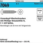 Blechschraube Iso 7049 Liko M.spitze/kreuzschlitz-ph C 4,8 X 90 -h A 2