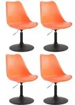 4er Set Esszimmerst&uuml;hle Maverick Kunststoff Orange Schwarz