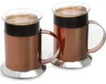 La Cafetiere - Set De 2 Tassen De Kaffee, Edelstahl, Kupfereffekt
