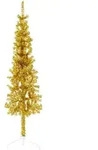 K&uuml;nstlicher Halb-weihnachtsbaum Mit St&auml;nder Schlank Gold 120 Cm Vidaxl