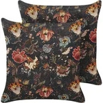 Dekokissen 2er Set Ramonda Samtstoff 45 X 45 Cm Bunt Blumenmuster
