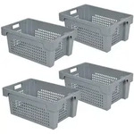 Brb 4x Drehstapelbeh&auml;lter, Lxbxh 600x400x250 Mm, 40 Liter (grau)