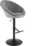 Barhocker London Samt Grau Schwarz