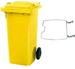 Brb M&uuml;lltonne Mgb 120 Liter, Mit Klemmring F&uuml;r M&uuml;lls&auml;cke (gelb)
