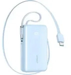Powerbank 10000mah 35w Mit Einziehbarem Usb-c-kabel Und Usb-c-trageband &ndash; Blau