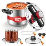 Vevor Schnellkochtopf 7 L, Dampfkochtopf Aus Edelstahl Mit Dampfeinsatz & Deckel Aus