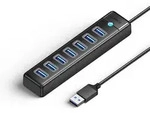 Hub-splitter Pw7u-u3 7x Usb-a Usb-c 5v 3a 1m - Schwarz