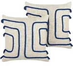 Dekokissen 2er Set Pleione Baumwolle 45 X 45 Cm Marineblau Geometrisches Muster