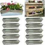 10er Set Zink Paletten Blumenk&auml;sten - Einsatz 38cm Gro&szlig; Silber - Aus Metall