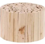 Relaxdays - Blumenhocker, Holz, Rund, Naturbelassen, F&uuml;r Blument&ouml;pfe, Pflanzk&uuml;bel,
