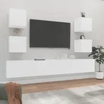 Vidaxl 6 Piece Tv Cabinet Set White Engineered Wood