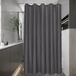 Duschvorhang 120x180 Wasserdicht Dunkelgrau Badewanne Anti-schimmel Mit Ringen