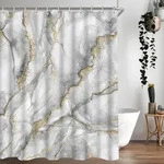 Duschvorhang Marmor 240x180cm Antischimmel Textil Wasserabweisend 16 &Ouml;sen 1er