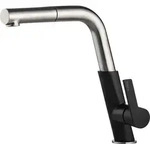 Design K&uuml;chenarmatur Silia-30 Schwarz/chrom Mit Rechteckigem Auslauf