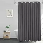 Duschvorhang Extra Breit 240x200cm Stoff Polyester Wasserabweisend Dunkelgrau