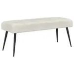 Bank Mit Knopfheftung Creme 110 X 40 X 46 Cm Samt Vidaxl