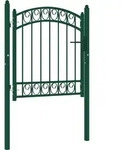 Vidaxl Fence Gate With Arched Top Steel 100x100 Cm Green
