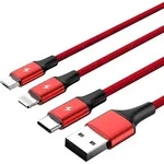 Unitek C4049rd Usb Cable 1.2 M Usb A Usb C/micro-usb B/lightning Red