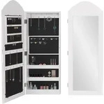 Ml-design Schmuckschrank Wei&szlig;, H&auml;ngend, Wandschrank Mit Spiegel Und Zahlreichen