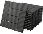 Ecd Germany Wpc Terrassenfliesen 30x30 Cm/33 St&uuml;ck=3m2, Anthrazit Mosaik,...