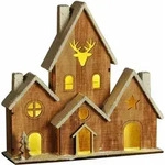 Led Deko Haus 25 Cm - 6 Led - Tisch Weihnachtsdeko Batterie Betrieben