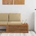 Vidaxl Outdoor End Sofa Natural 91 X 63 X 73 Cm Solid Acacia Wood