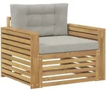 Outdoor-sofa Polyester Braun Und Hellgrau Vidaxl