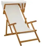 Liegestuhl 3 Position Massives Eukalyptus Holz Creme Vidaxl