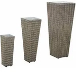 Set F&uuml;r Outdoor 3 Stk. Grau 30 X 30 X 80 Cm Metall Vidaxl