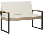 Vidaxl Outdoor Bench 2 -seater 107 X 61 X 80 Cm Poly Rattan