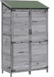 Vidaxl Garden Shed With Roof Grey 106.5 X 56 X 176 Cm Solid Fir Wood