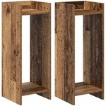 Vidaxl Plant Stand 2 Pcs Old Wood 30 X 30 X 80 Cm Engineered Wood