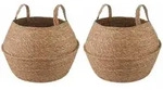 Vidaxl Plant Pot With Handles 2 Pcs Natural &Oslash; 32 X 32 Cm 100% Seagrass