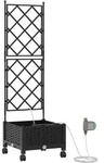 Garten Blumenk&uuml;bel Mit Bew&auml;sserung Und R&auml;dern Schwarz Pp Vidaxl