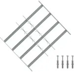 Vidaxl Security Grille For Windows With 4 Crossbars 3 Pcs 430-740 Mm