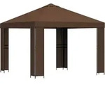 Pavillon 3 X 3 M Braun Polyester Und Stahl 190 Gsm Vidaxl