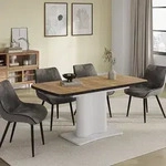 Esstisch Fenaro, Goldkraft Eiche/wei&szlig;, 120-160 X 80 Cm Ausziehbar, Vicco