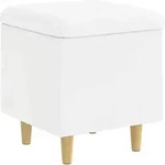 Vidaxl Ottoman With Storage White 40 X 40 X 45 Cm Faux Leather