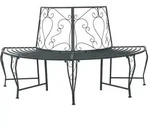 Vidaxl Tree Bench 4-seater 160 X 80 X 89 Cm Steel Silver Grey