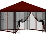 Vidaxl Garden Gazebo With Sidewalls 3 X 3 M Burgundy