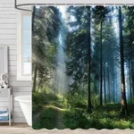 Duschvorhang 240x180cm Sunshine Forest Wasserabweisend Polyester Badezimmer