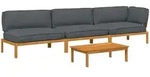 Sofa Set 4 Stk. Anthrazit Massivholz Akazie Vidaxl