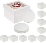 Relaxdays Tortenbox 10er Set, Fenster & Cakeboards, Hbt: 20x30x30 Cm,