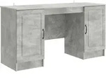 Vidaxl Desk Concrete Grey 142.5 X 50 X 75 Cm Engineered Wood
