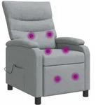 Massage Relaxsessel Hellgrau Stoff Vidaxl