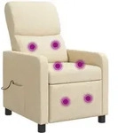 Liegesessel Creme Stoff Vidaxl