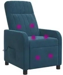 Massage Relaxsessel Blau Samt (v) Vidaxl